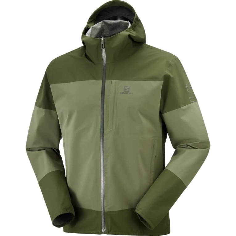 Chaquetas Shell Salomon Outrack Impermeables 2.5L Hombre Verde Oliva | MX RCHG810